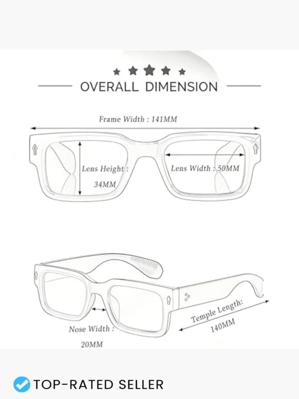 Square Thick Frame Sunglasses Retro UV400 Protection Unisex Trendy